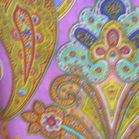 Lauren Ralph Lauren cotton boho multi print bright ruffle blouse XL - Picture 7 of 12